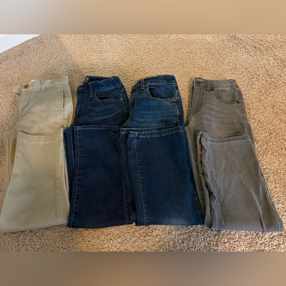 Mixed Jeans and Pants Bundle - Blue, Gray, Tan